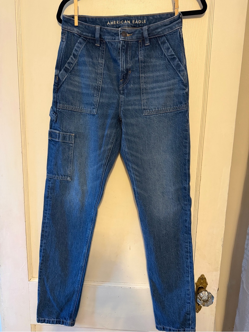 American Eagle Mom Jean Carpenter Style Size 4 Long, Comfort Stretch